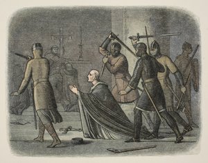 Murder of Thomas Becket, Canterbury Cathedral, 29 December 1170, from A Chronicle of England BC 55 to AD 1485, pub. London by James William Edmund Doyle