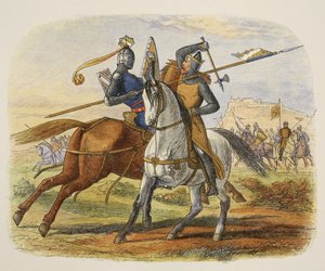 Sir Robert Bruce Kills Sir Henry Bohun, from A Chronicle of England BC 55 to AD 1485, pub. London, 1863 by James William Edmund Doyle