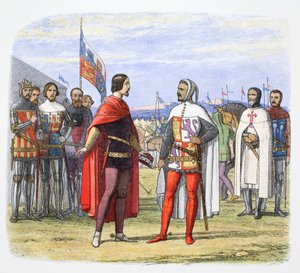 The Black Prince extorts an amnesty from Pedro the Cruel, Spain, 1367, 1864
