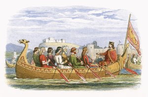 The barge of Edgar manned by eight kings on the Dee by James William Edmund Doyle