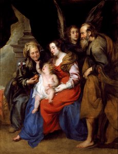 Portrait of the Holy Family with St Anne and an Angel by Jan Roos