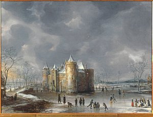 The Castle of Muiden in Winter by Jan Abrahamsz. Beerstraten