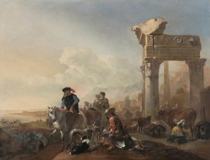 Hunters Near Ruins, 1648 by Jan Baptist Weenix