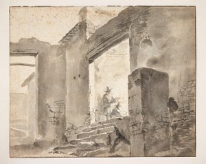 Two Artists in a Ruin by Jan Baptist Weenix