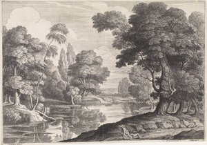 Landscape with Hunter Shooting Ducks