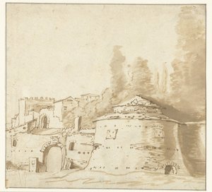 Italian Building with Heavy Round Tower