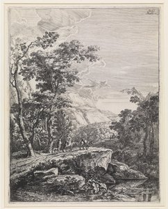 Landscape with Woman Riding a Mule along the Aqua Negro between Bologna and Florence by Jan Both