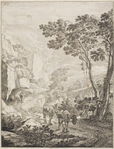 The Two Mules, from a set of four Italian Landscapes