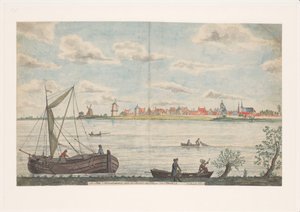 The City of Schoonhoven on the River Rhine in Holland