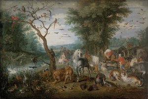 Paradise Landscape with Animals by Jan Brueghel the Elder