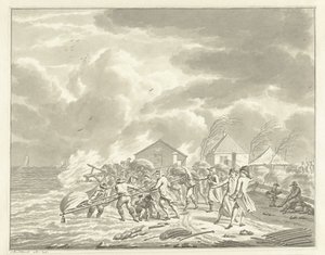 The Flooding of the Diemerzeedijk near Amsterdam, 1776 by Jan Bulthuis (signed by artist)