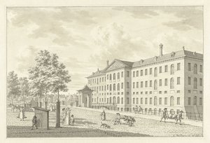 The National Maritime Museum in Amsterdam, Before the Fire of 1791 by Jan Bulthuis (signed by artist)