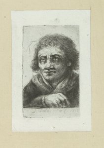 Adult Man, His Right Hand Visible (series title: The Compleat Work of Etchings by John Chalon) by Jan Chalon
