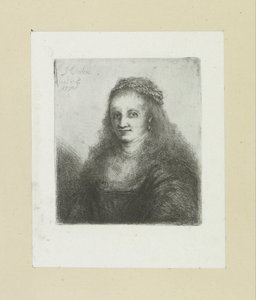 Woman with a Pearl Necklace in Her Hair (The Complete Work of Etchings by John Chalon series) by Jan Chalon