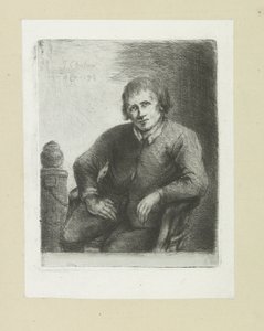 Seated Man Next to a Pillar by Jan Chalon