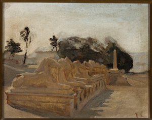 Avenue of Sphinxes in the Temple of Amun at Karnak. From a Journey to Egypt by Jan Ciągliński
