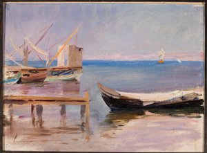 Boats by the Shore. From a Journey to Constantinople by Jan Ciągliński