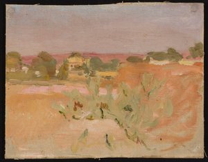 Pink Landscape with Cacti. From a Journey to India