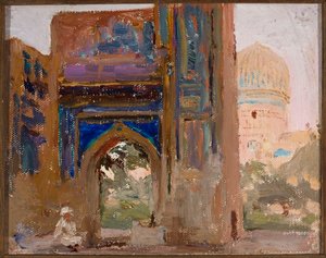 Samarkand - Gur Emir, Mausoleum of Tamerlane. From a Journey to Turkestan by Jan Ciągliński