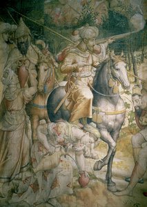 Campaign of Emperor Charles V against the Turks at Tunis in 1535: the defeat of the Turks at the battle of Goletta (detail of cavalrymen quenching their thirst)