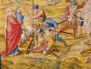 Flemish tapestry. Series The conquest of Tunis: Take of Tunis. Cartoonist Jan Cornelisz Vermeyen. Atelier Willem de Pannemaker, Brussels. Ca 1545. (detail)