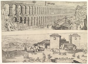 The Aqueduct at Segovia and The Castle of Madrid by Jan Cornelisz Vermeyen