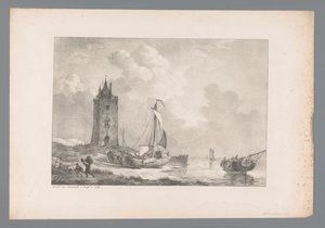 Coastal Landscape with Tower by Jan Dam Steuerwald (possibly)
