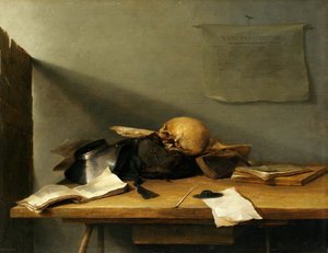 Still Life with Books and Skull by Jan Davidsz. de Heem