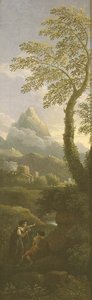 Figures in a classical landscape by Jan Frans van Bloemen