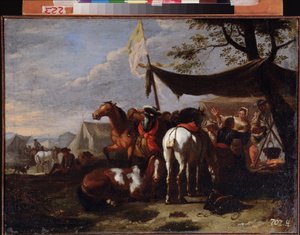 A Cavalry Camp by Jan Frans van Bloemen