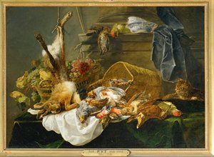 Game and Fruits Observed by a Cat by Jan Fyt