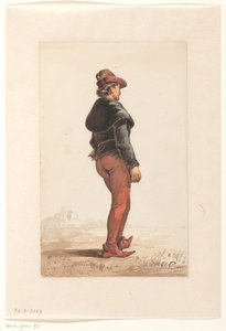 Standing Landsknecht in Burgundian Costume, from Behind by Jan Gerard Smits