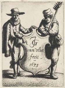 Elegant Man and a Chimney Sweep by a Coat of Arms by Jan Gillisz. van Vliet