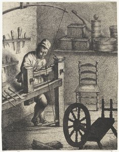Worker Behind a Lathe by Jan Gillisz. van Vliet