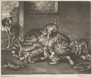 Cat with Five Kittens