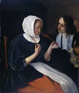 A couple drinking, 1660-79 by Jan Havickszoon Steen