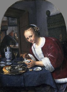 Girl with oysters
