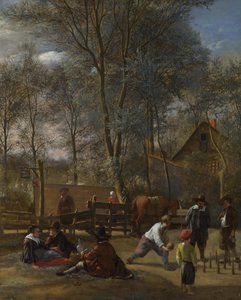 Skittle Players Outside an Inn by Jan Havickszoon Steen