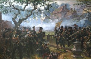 Nassau Troops at Hougoumont During the Battle of Waterloo by Jan Hoynck van Papendrecht