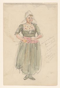 Standing Girl in Traditional Costume by Jan Hoynck van Papendrecht