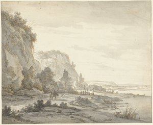 Wide River Valley with Steep Mountains by Jan Hulswit