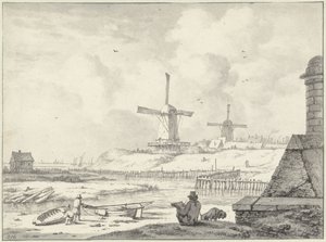 Sketching Artist on the Hoogendijk, Outside the Haarlemmer Gate by Jan Hulswit