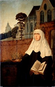 Saint Elizabeth of Portugal known as Saint Isabella of Aragon (detail) by Jan II Provost