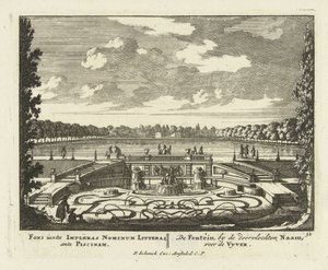 Fountain at the Large Pond in the Gardens of Paleis Het Loo, 1695-1705 by Jan I van Call