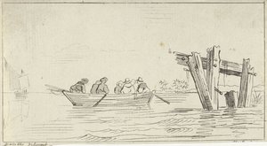 Rowboat with Figures on a River by Jan Izaak van Mansvelt