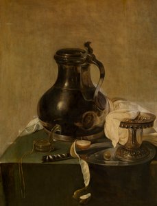 Still Life with Pewter Jug by Jan Jansz den Uyl