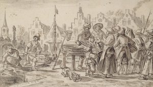 Fishmarket, 1624 by Jan Josephsz van Goyen