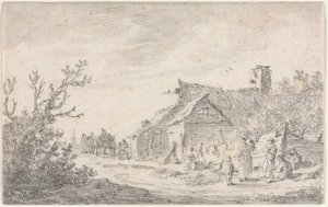 Landscape with a Cottage and Figures by Jan Josephsz van Goyen