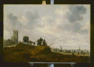 The Old Church At Egmond Aan Zee by Jan Josephsz van Goyen