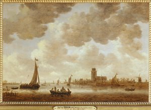 View of Dordrecht Downstream from the Grote Kerk by Jan Josephsz van Goyen